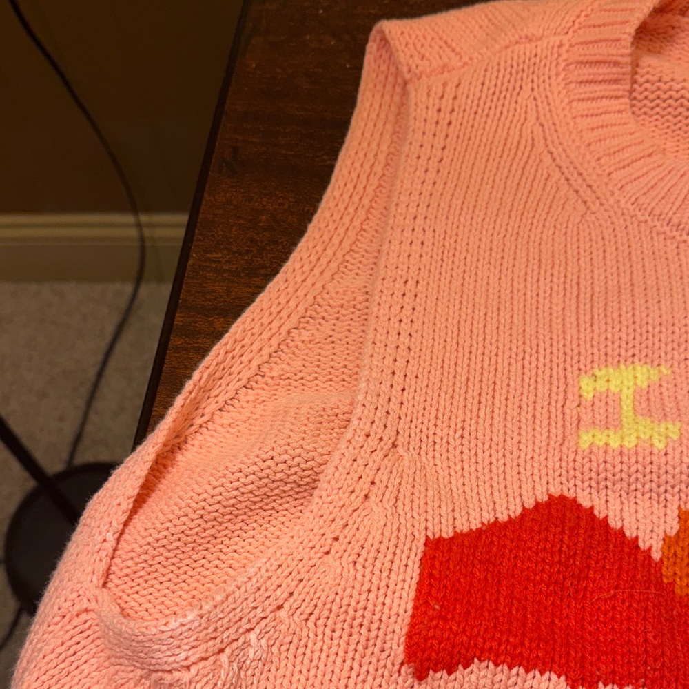NWOT BDG Ibiza 1976 Peach Knit Vest | Retro Boho Coastal Cowgirl Cropped L - Picture 6 of 9